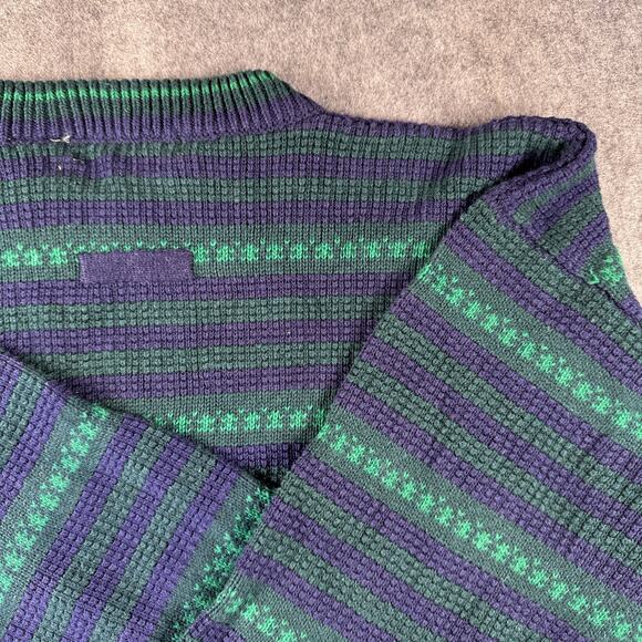 Fenn Wright & Manson XL Blue Striped Oversized Chunky Knit Sweater - Picture 6 of 7